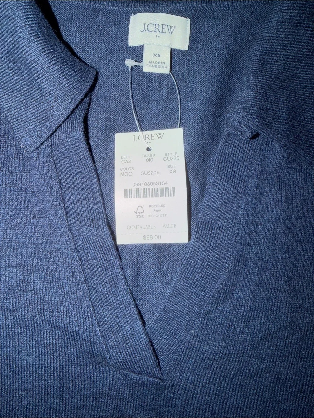 J. Crew Navy Short Sleeve Polo